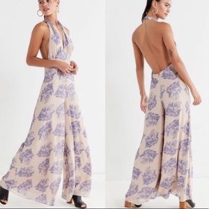 Urban Outfitters Plunging Wide Leg Jumpsuit
